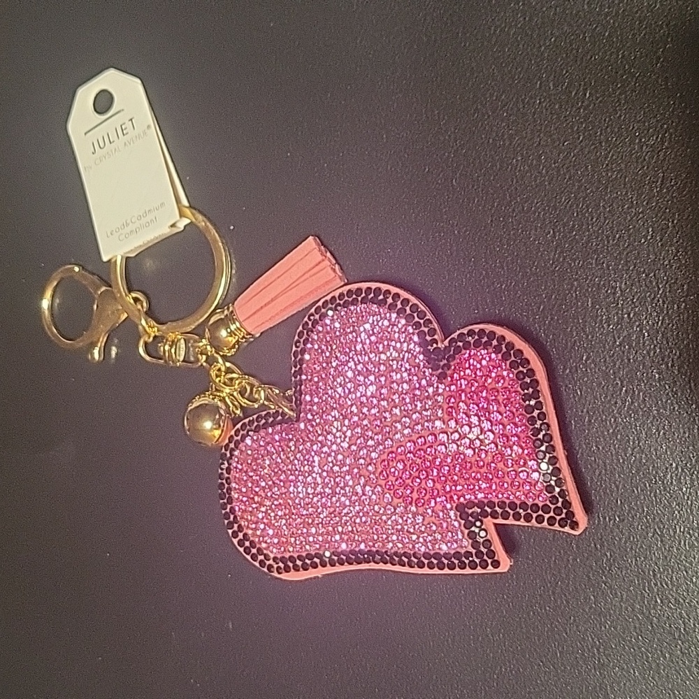 Pink Blingy Heart Keychain/Bag Charm